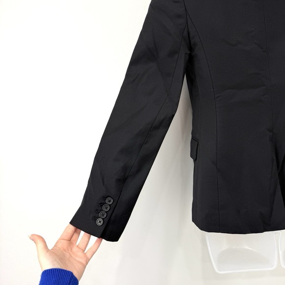 J Crew Blazer Womens 0 Black Super 120s 100% Wool Career Office Business Woman - Picture 9 of 12